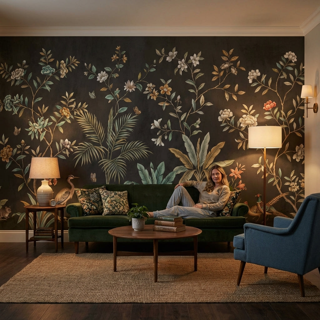 Floral Wallpaper Vintage Botanical Wall Mural