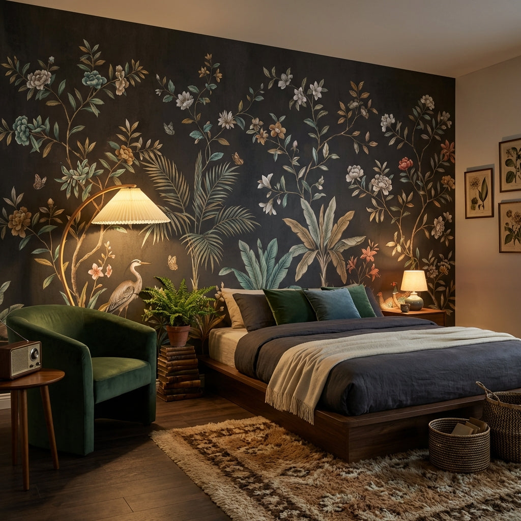 Floral Wallpaper Vintage Botanical Wall Mural