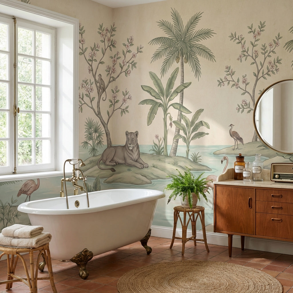Tropical Wallpaper Vintage Floral Wall Mural