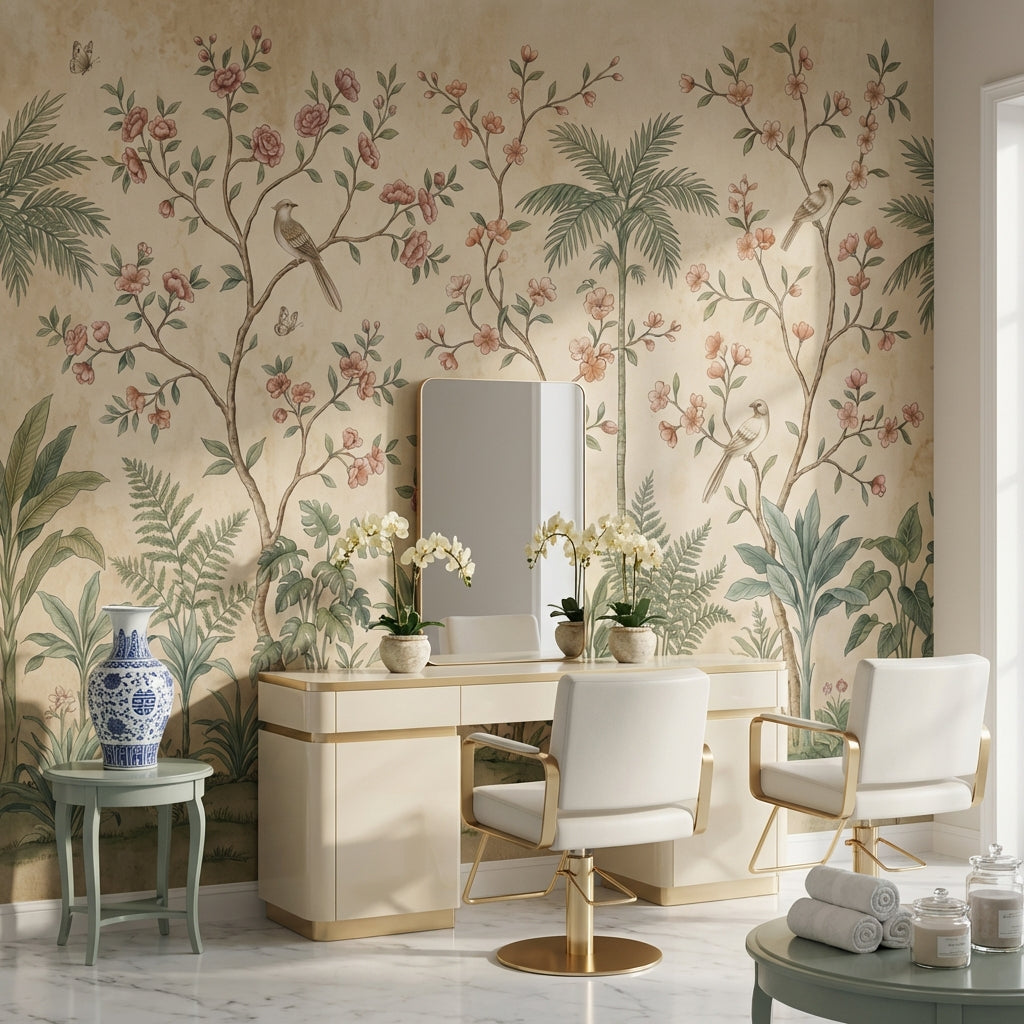 Chinoiserie Wallpaper Birds Floral Wall Mural