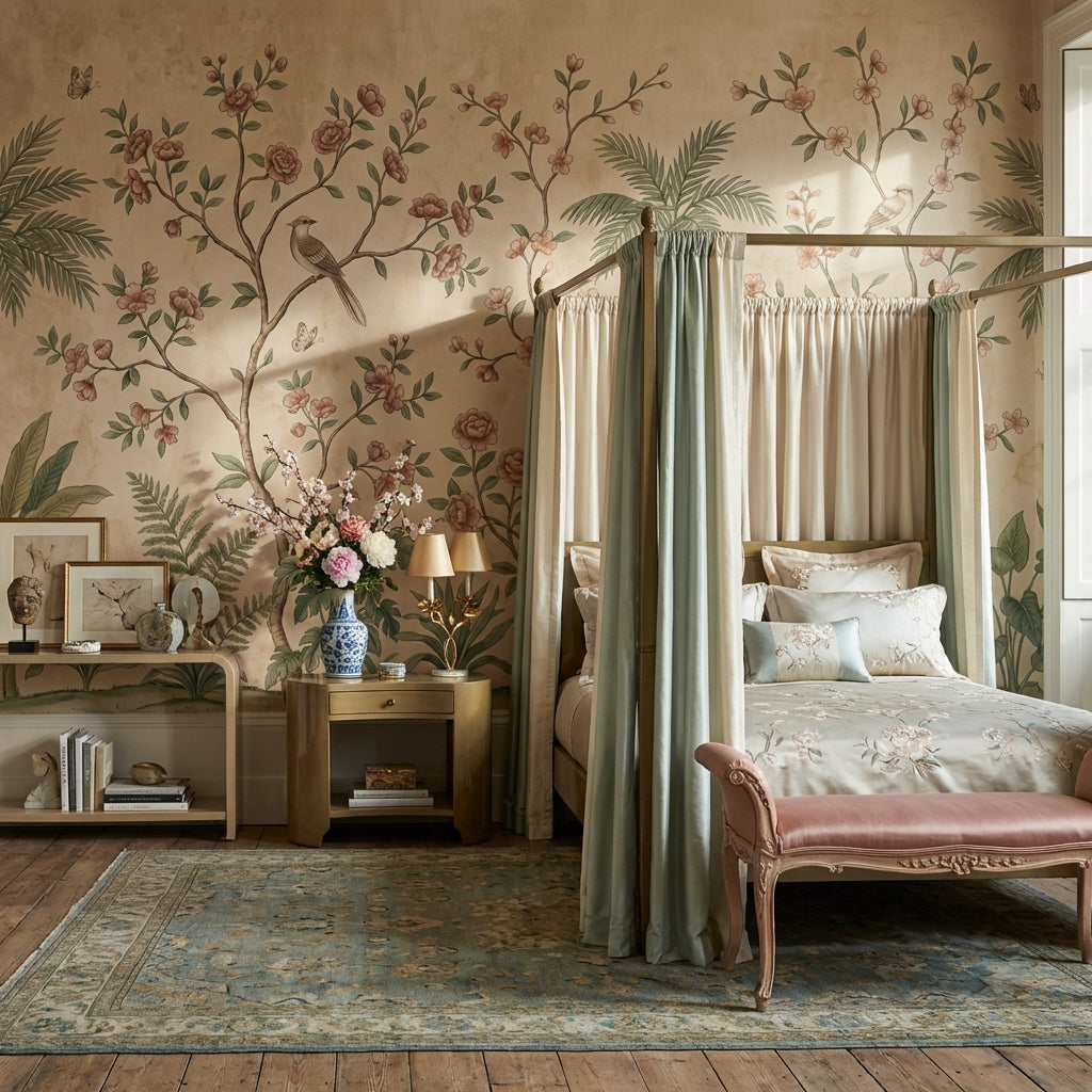 Chinoiserie Wallpaper Birds Floral Wall Mural