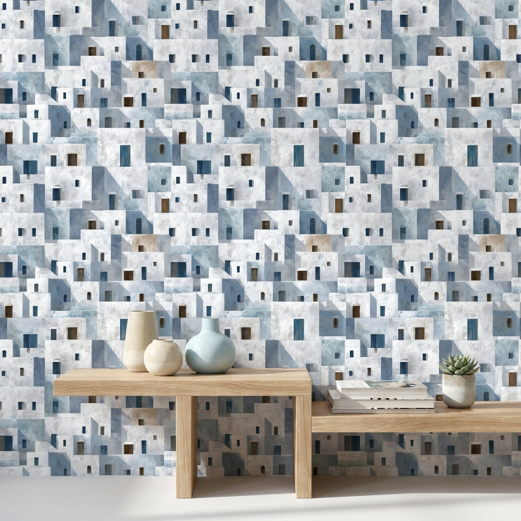 Mediterranean Geometric Wallpaper Abstract Minimalist Decorative Mural