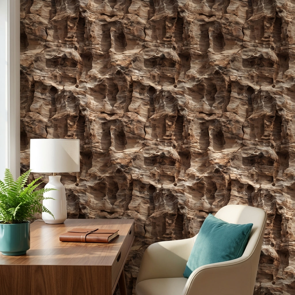 Abstract Pattern Wallpaper Natural Rustic Decorative Mural