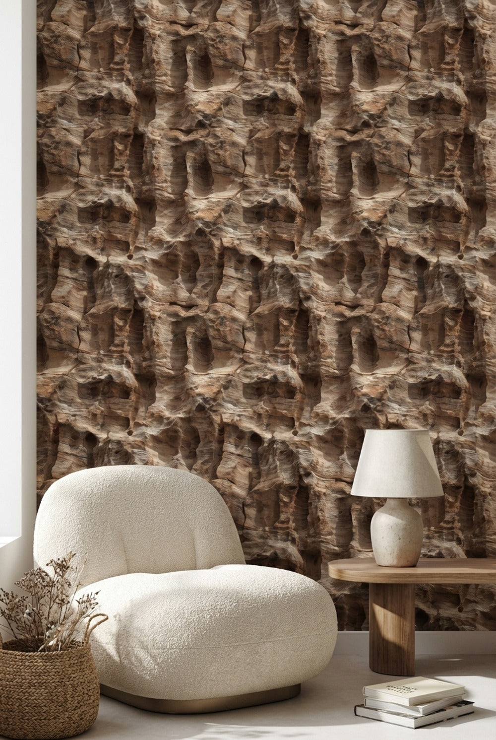 Abstract Pattern Wallpaper Natural Rustic Decorative Mural