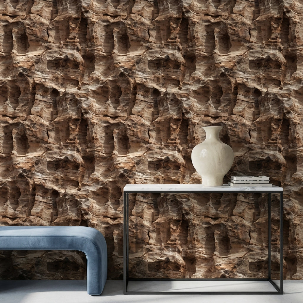 Abstract Pattern Wallpaper Natural Rustic Decorative Mural