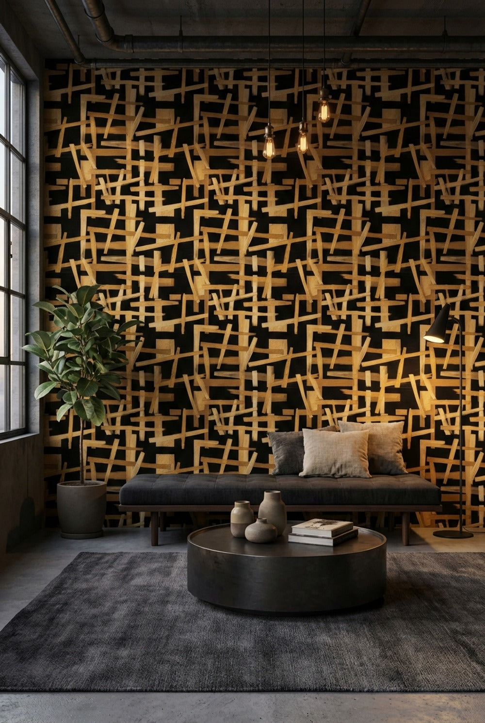 Geometric Wallpaper Modern Abstract Decorative Mural