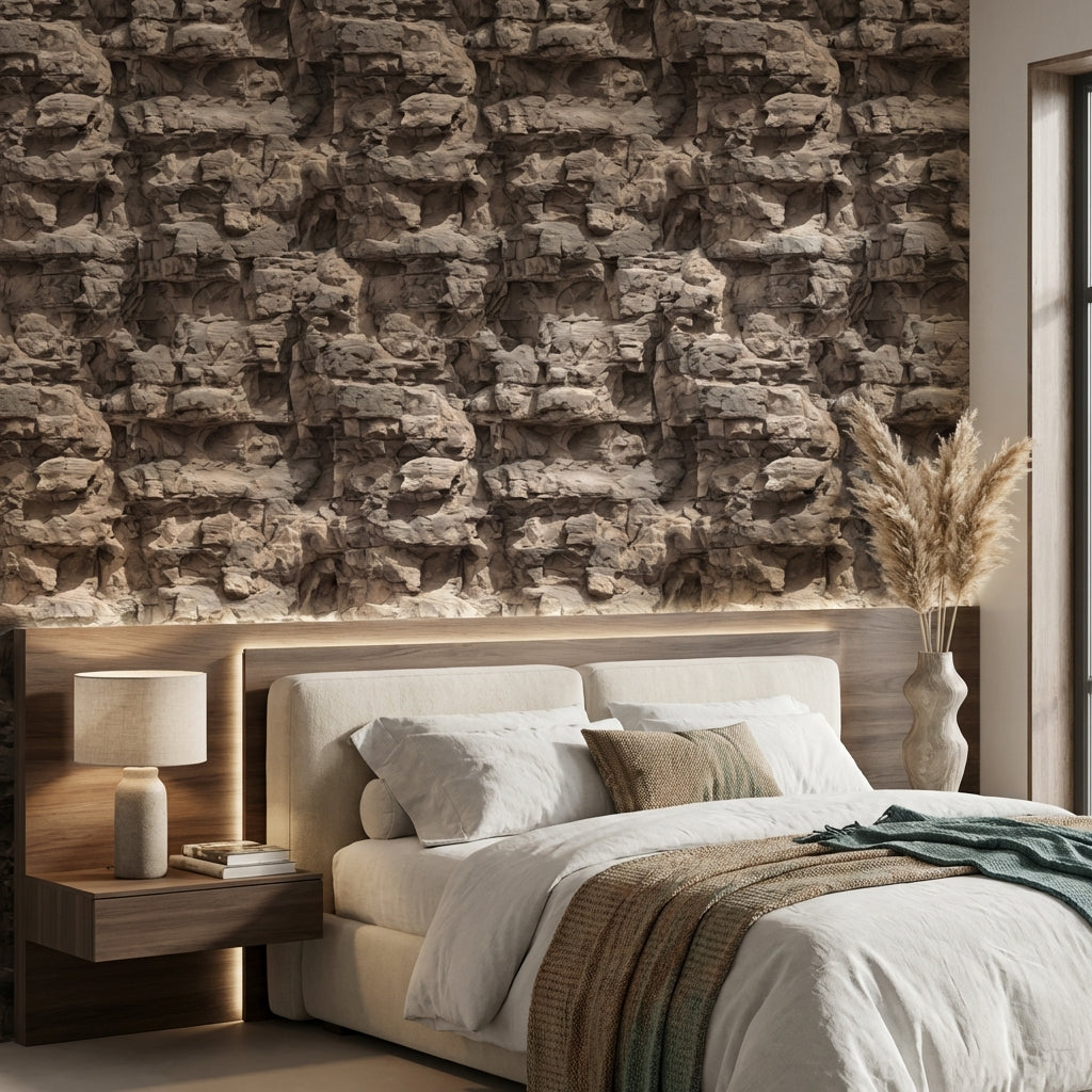 Stone Wall Wallpaper Rustic Natural Decorative Mural