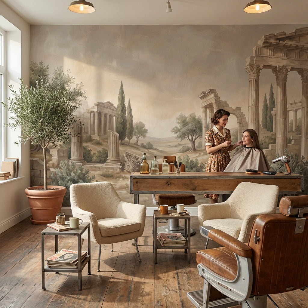 Ancient Ruins Wallpaper Mediterranean Classical Architecture Wall Mural