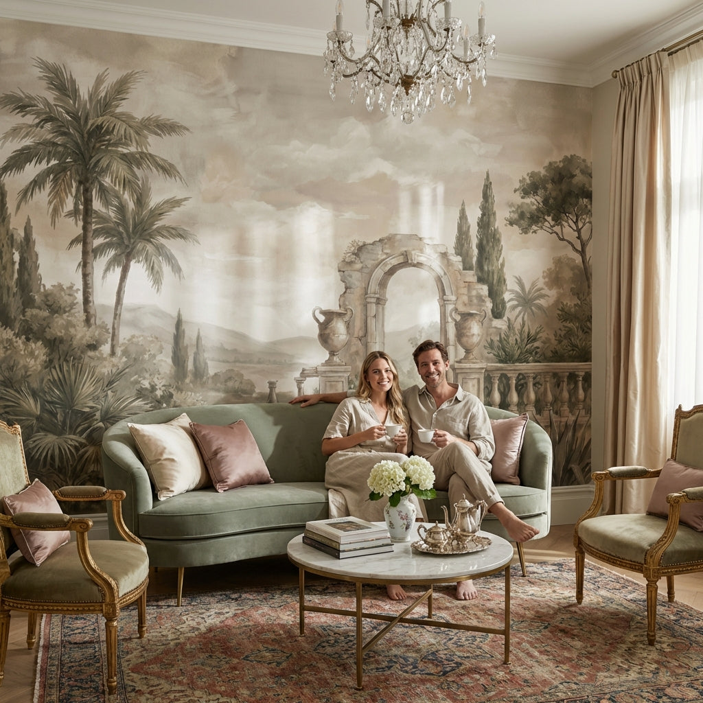 Cloudy Sky Wallpaper Nature Vintage Wall Mural