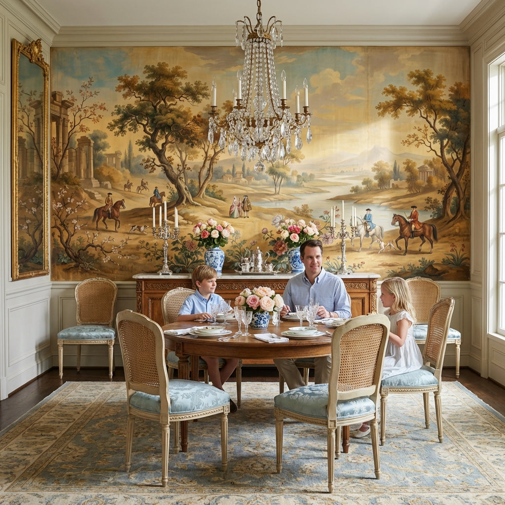 Pastoral Landscape Wallpaper Classic Serene Wall Decor