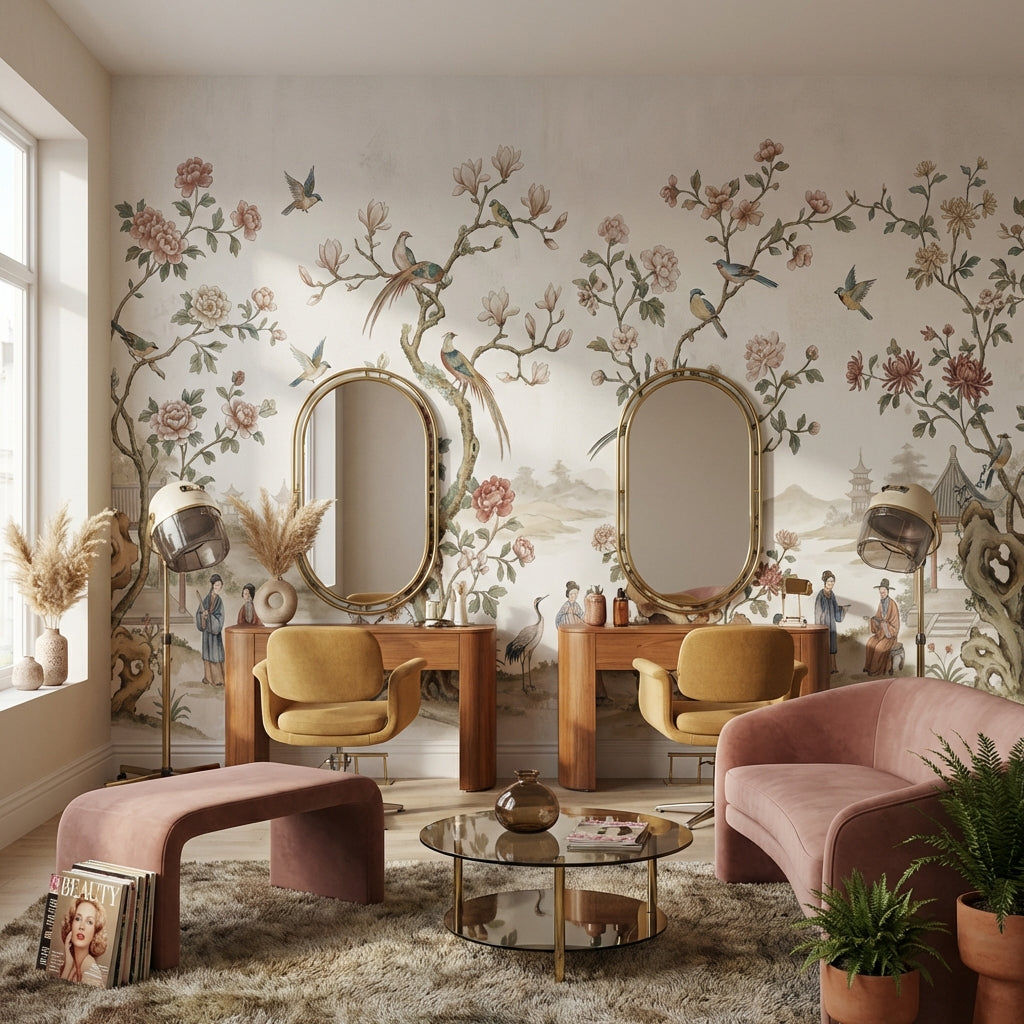 Traditional Nature Wallpaper Serene Asian Wall Mural