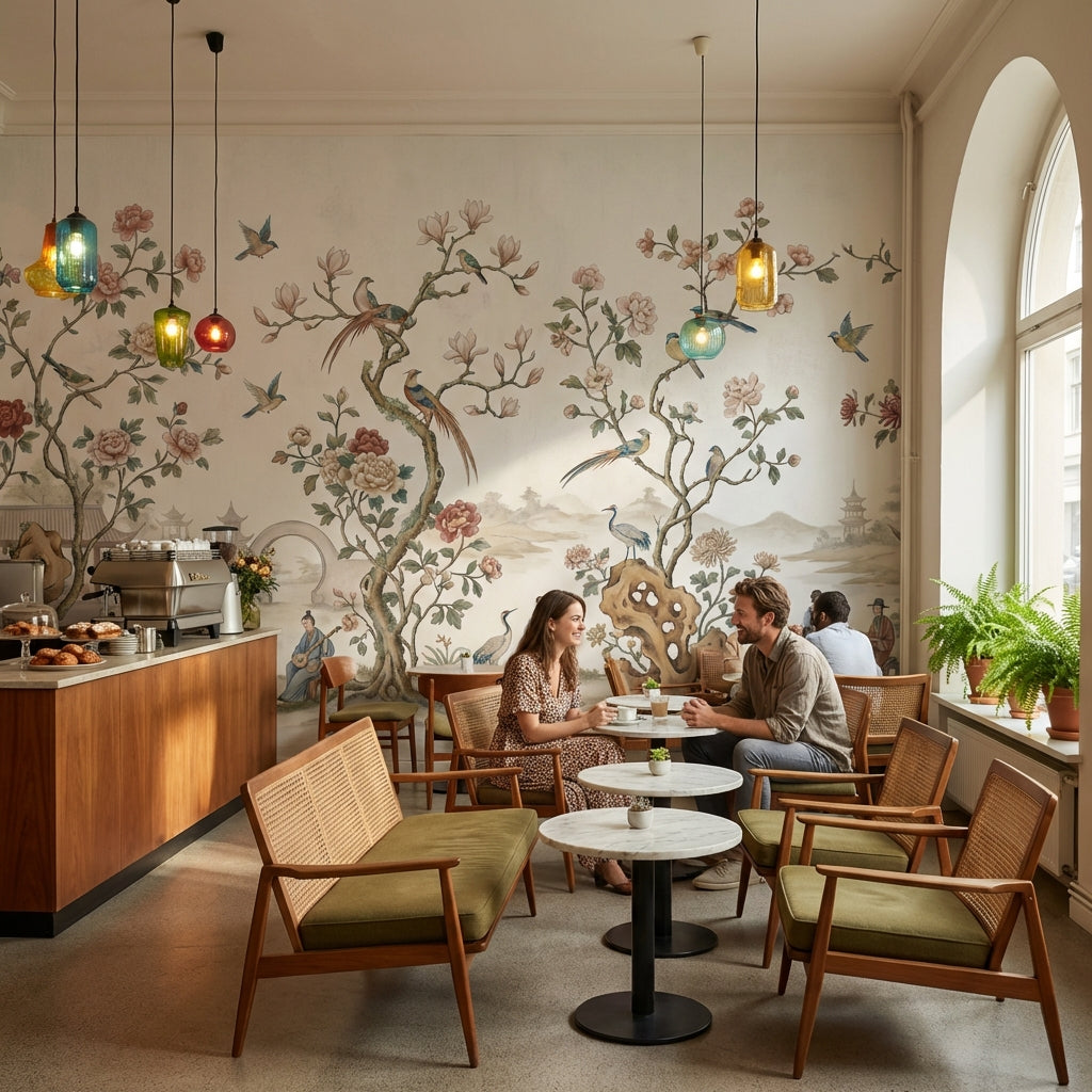 Traditional Nature Wallpaper Serene Asian Wall Mural