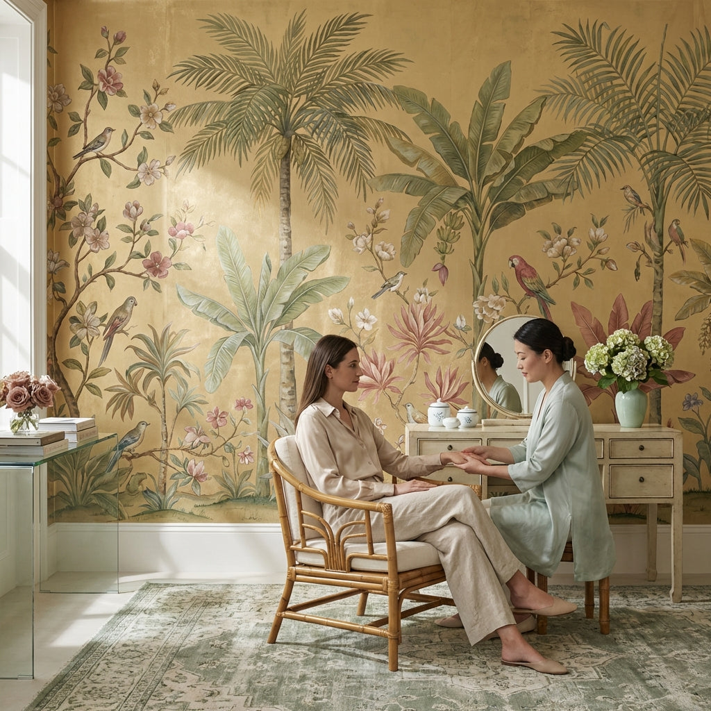 Tropical Birds Wallpaper Vintage Floral Wall Mural