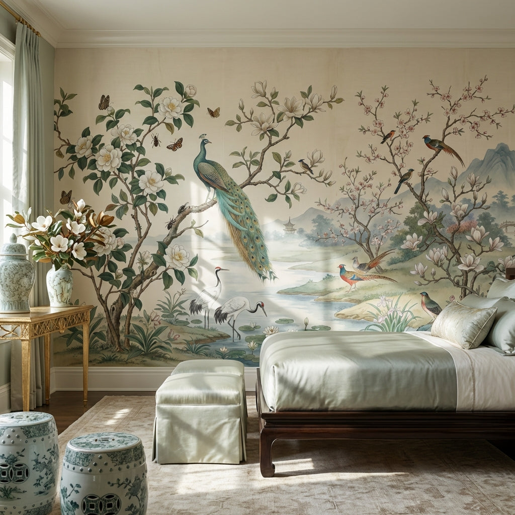 Asian Landscape Wallpaper Nature Traditional Wall Decor