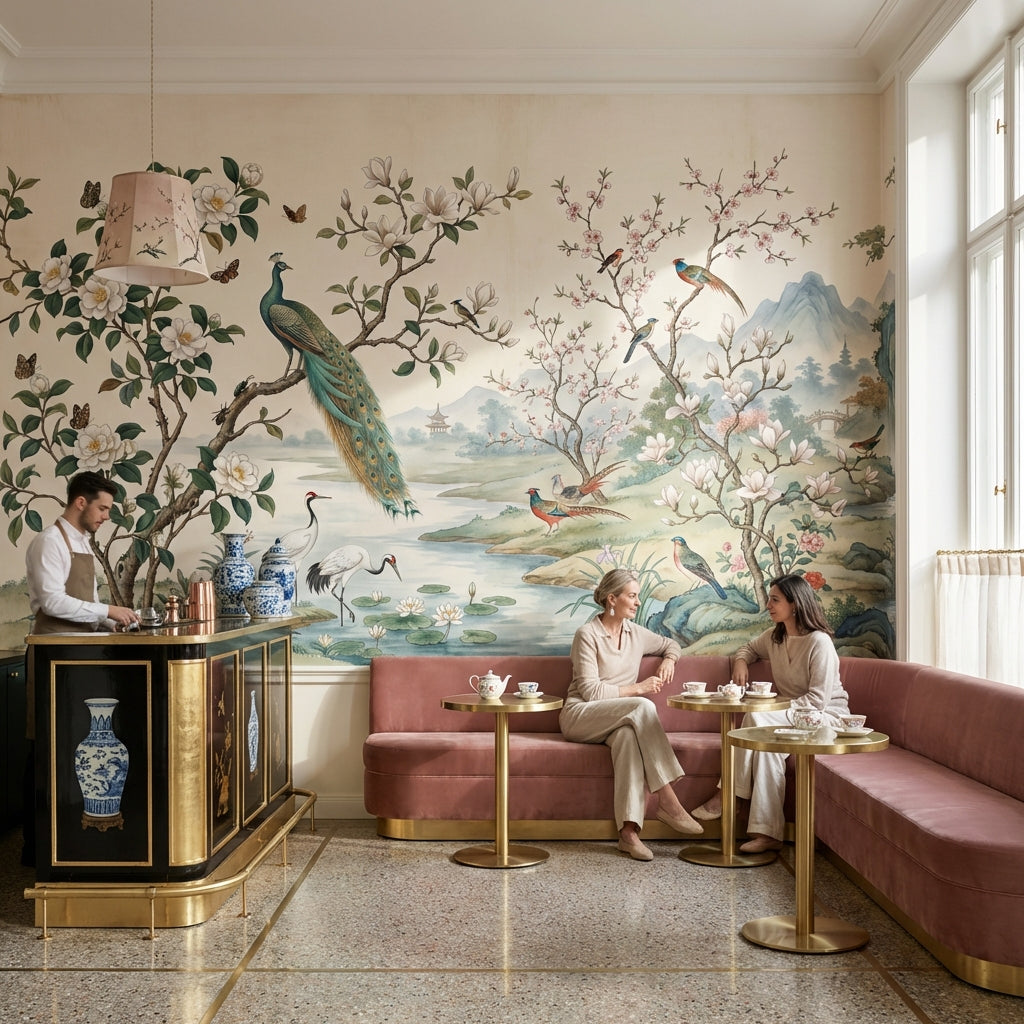 Asian Landscape Wallpaper Nature Traditional Wall Decor