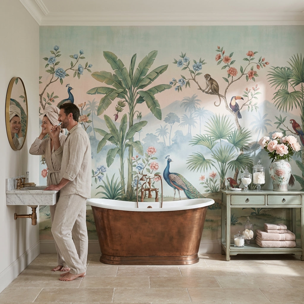 Tropical Birds Wallpaper Chinoiserie Jungle Wall Mural