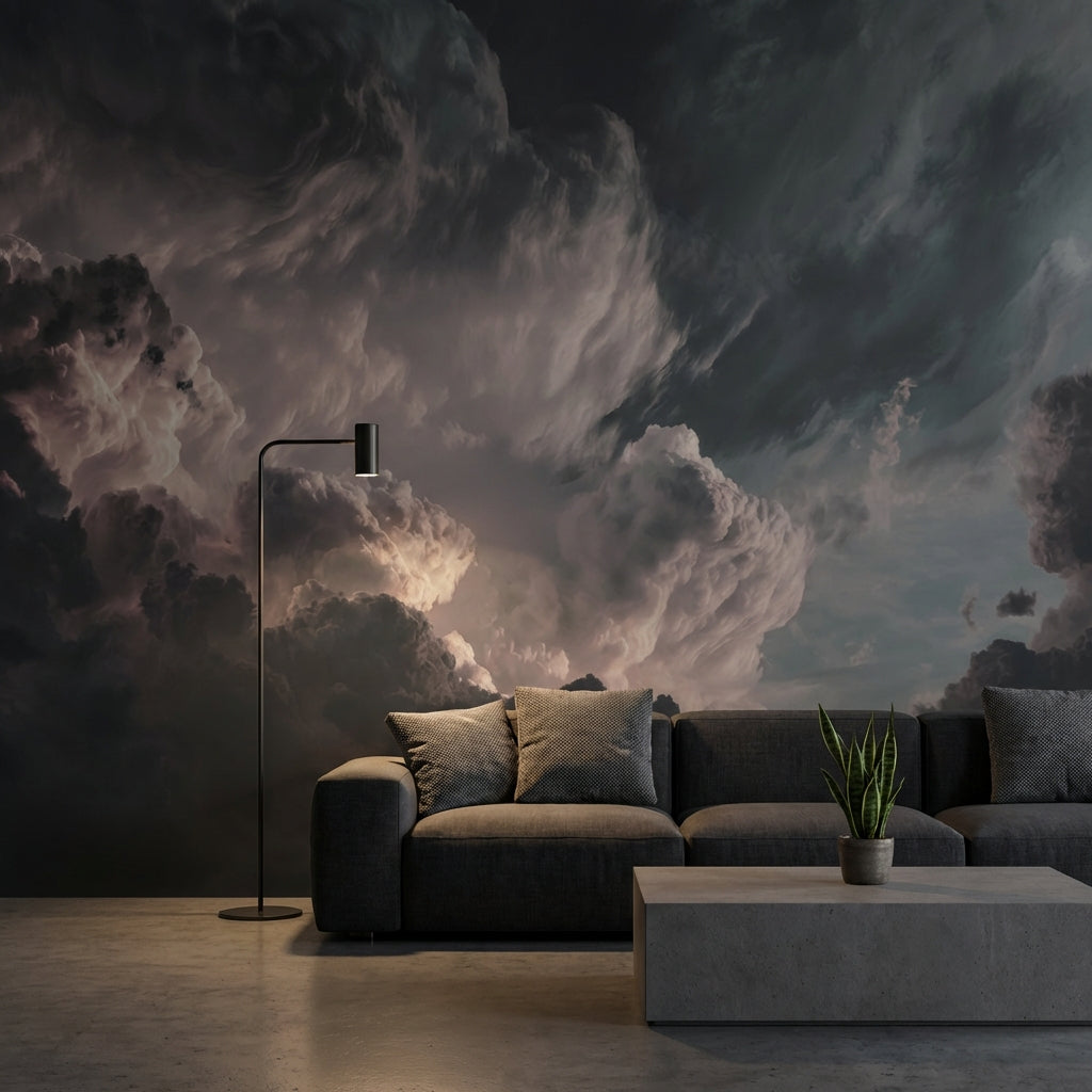 Dramatic Sky Wallpaper Clouds Removable Atmospheric Wall Decor