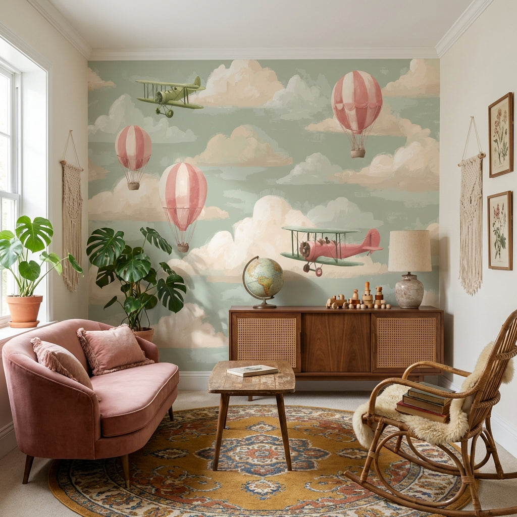 Muted Green Wallpaper Shades Vintage Wall Mural