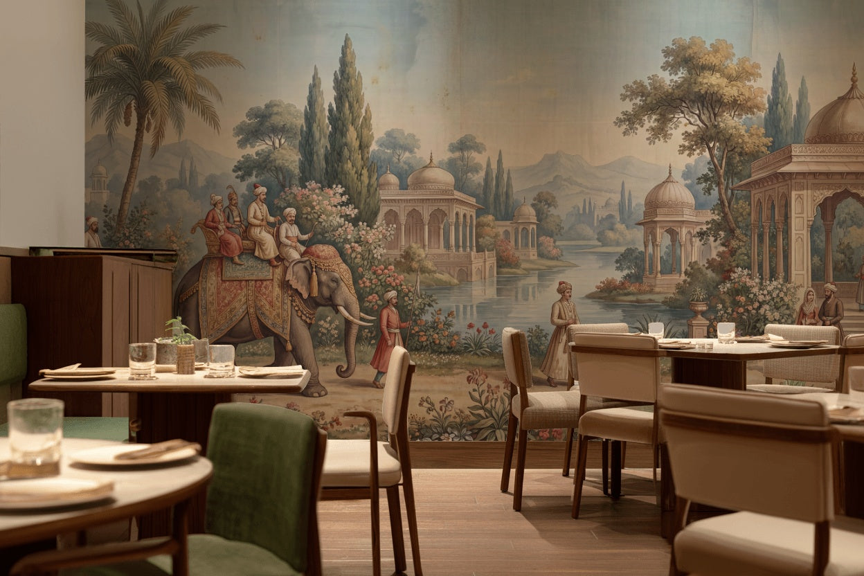 Exotic Vintage Wallpaper Serene Historical Wall Mural