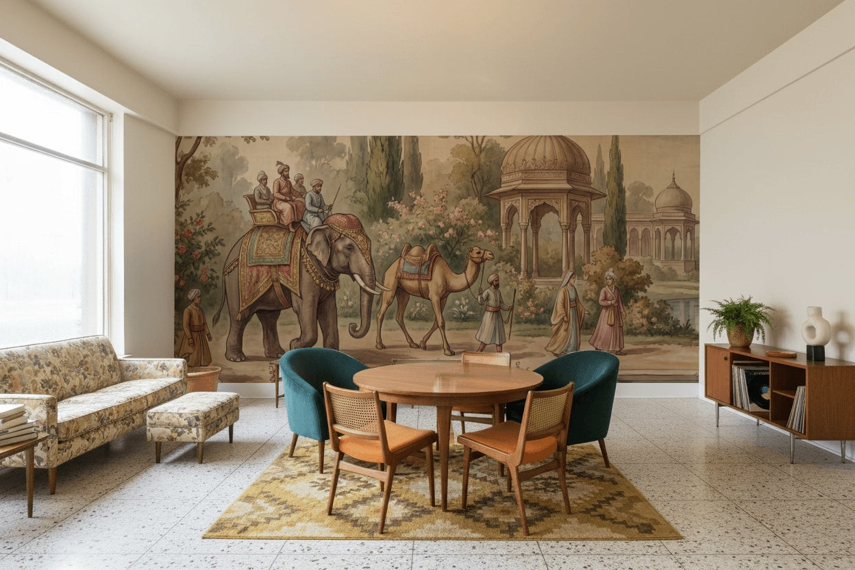 Cultural Landscape Wallpaper Vintage Serene Wall Mural