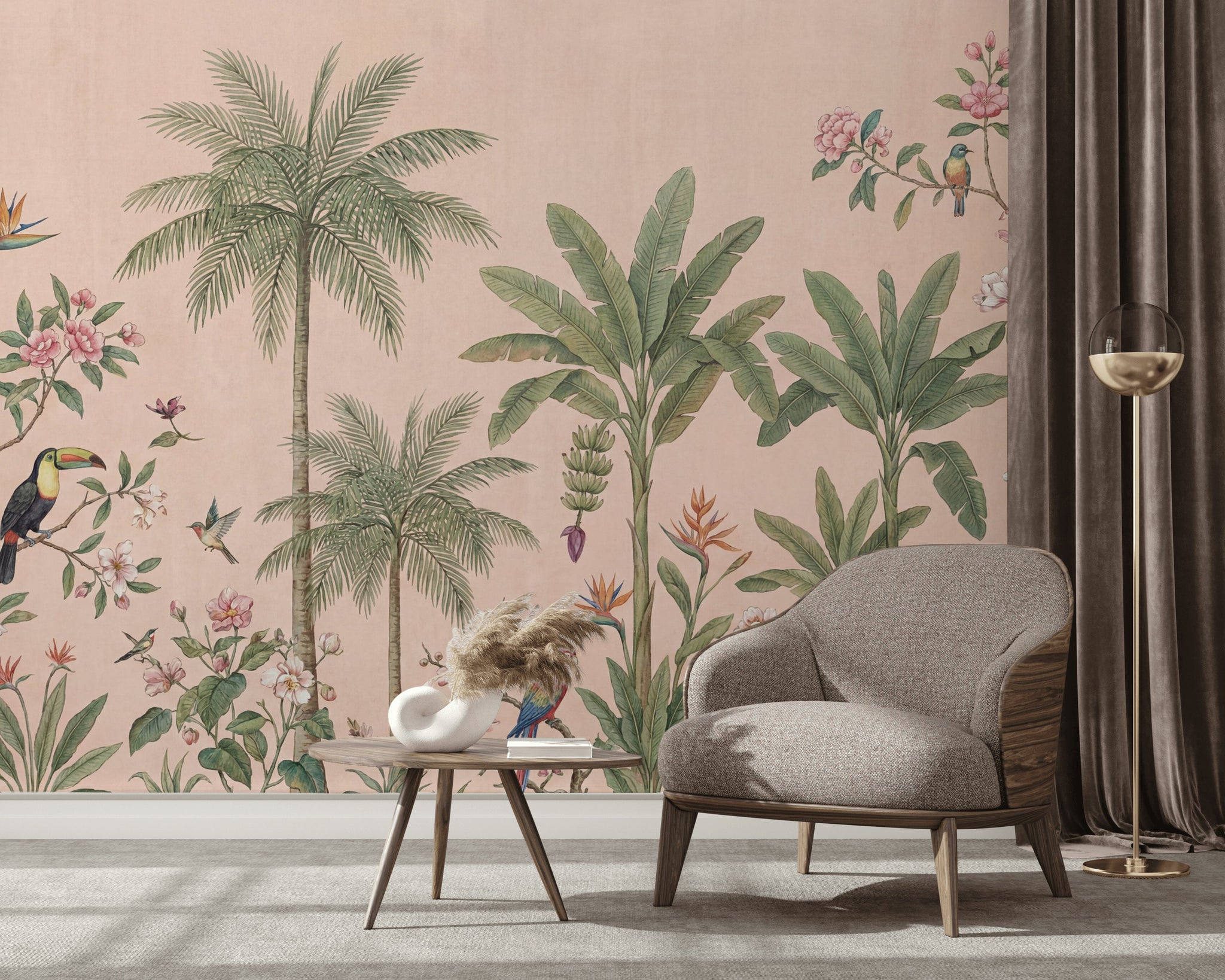Tropical Birds Wallpaper Exotic Floral Wall Mural