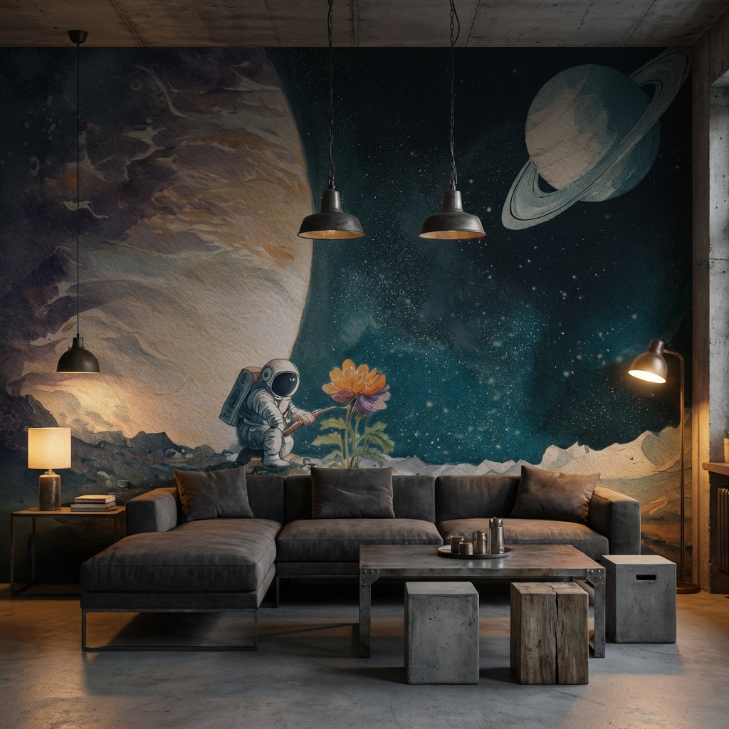 Space Exploration Wallpaper Astronaut Removable Cosmic Wall Double Roll