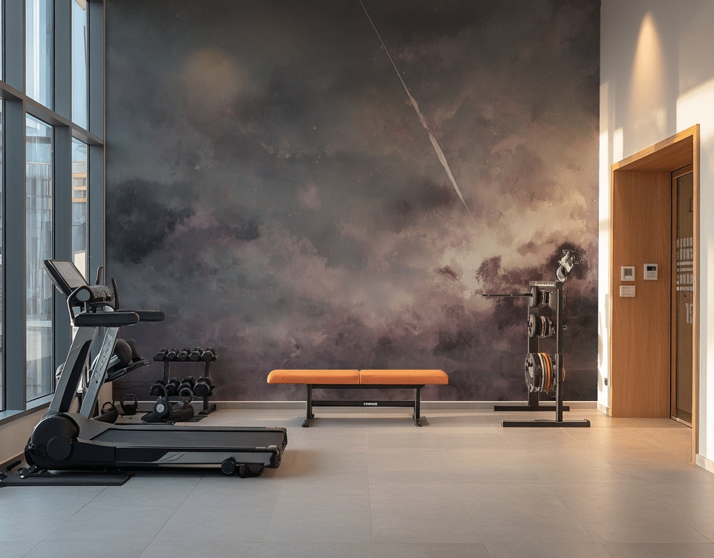 Cloudy Sky Wallpaper Modern Pink Wall Mural