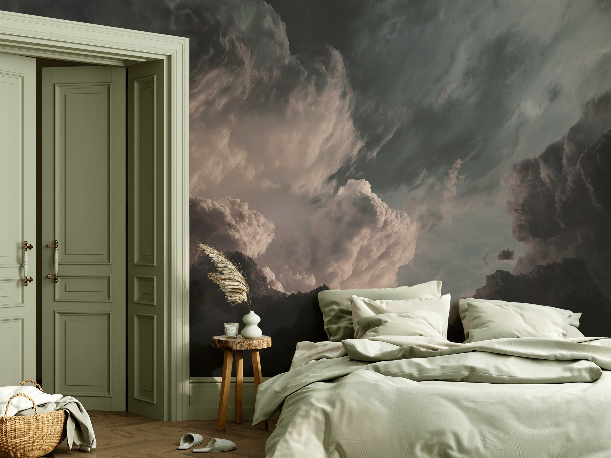 Dramatic Sky Wallpaper Clouds Removable Atmospheric Wall Decor