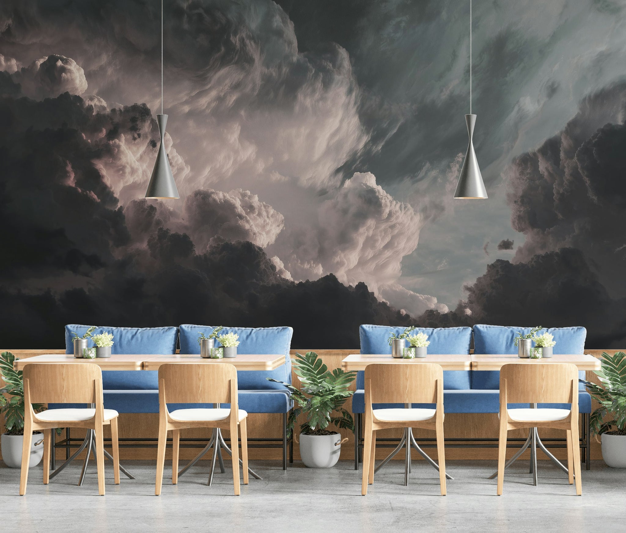 Dramatic Sky Wallpaper Clouds Removable Atmospheric Wall Decor