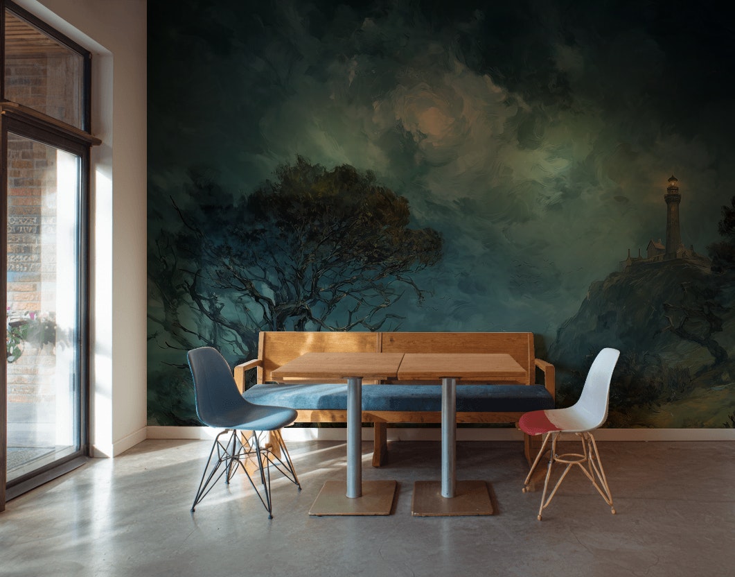 Lighthouse Coastal Wallpaper Moody Traditional Wall Decor