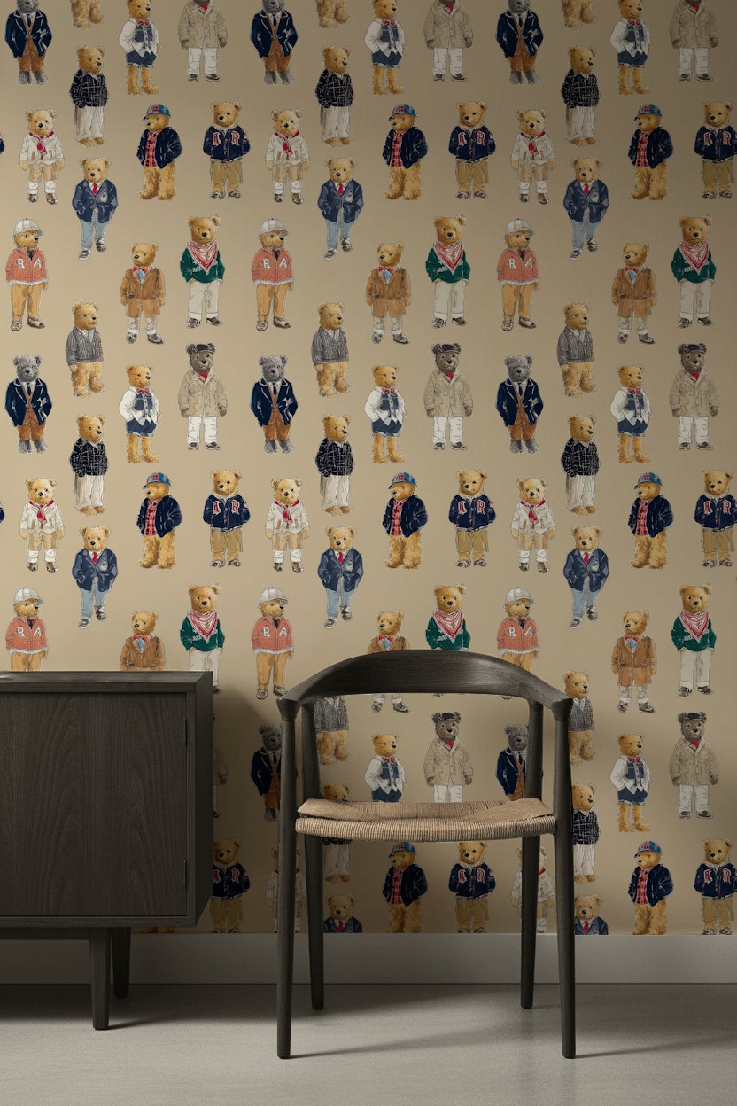 Teddy Bears Wallpaper Vintage Removable Eclectic Wall Mural