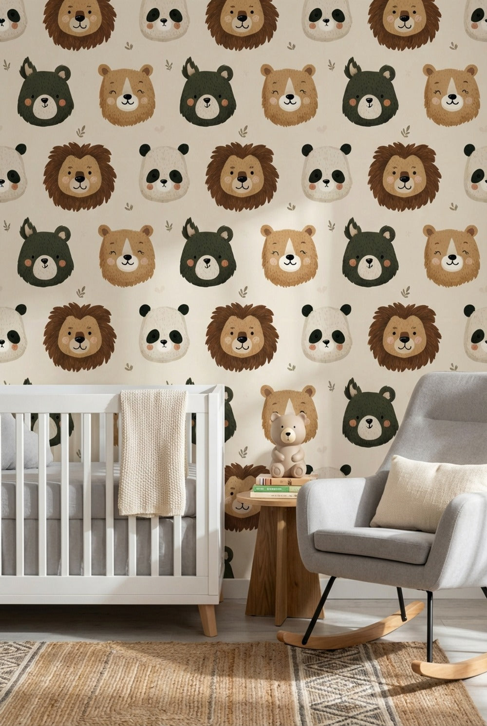 Animals Wallpaper Playful Cartoon Decorative Mural