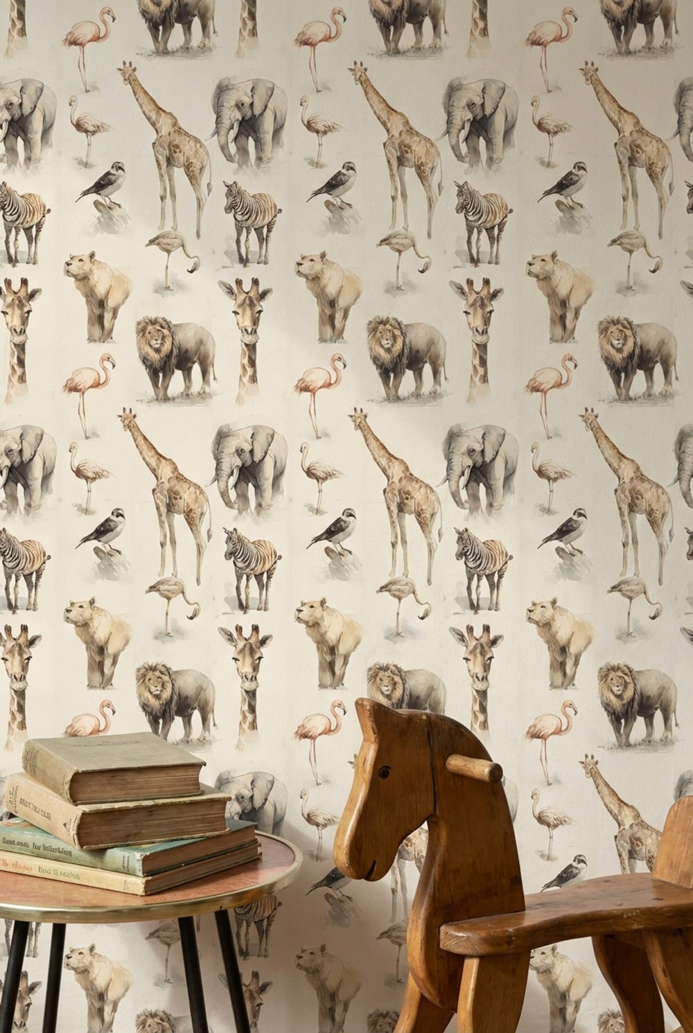 Watercolor Animals Wallpaper Safari Wildlife Removable Wall Decor