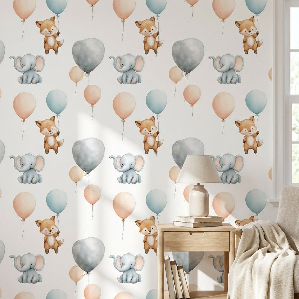White Background Wallpaper Animal Playful Wall Mural