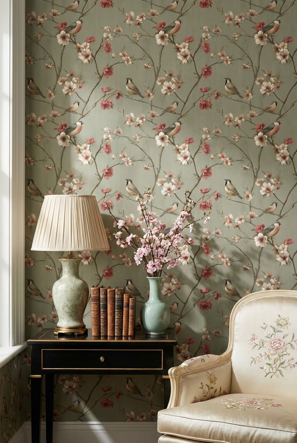 Vintage Birds Wallpaper Floral Removable Nature Wall Mural