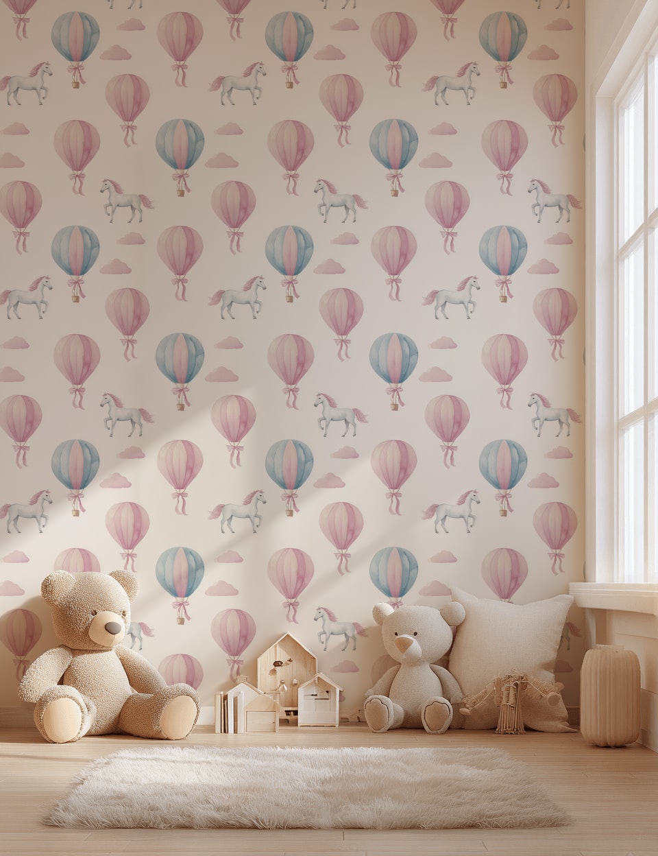 Whimsical Wallpaper Pastel Airy Removable Wall Decor