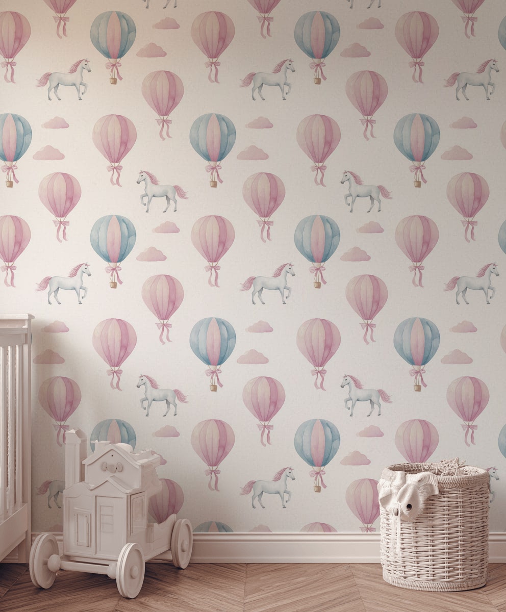 Whimsical Wallpaper Pastel Airy Removable Wall Decor