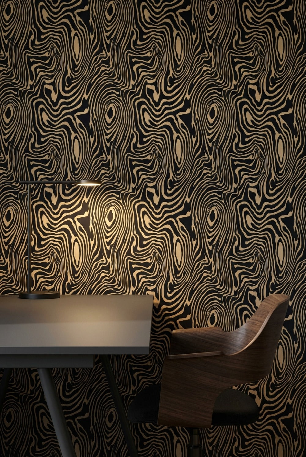 Abstract Pattern Wallpaper Organic Beige Wall Decor