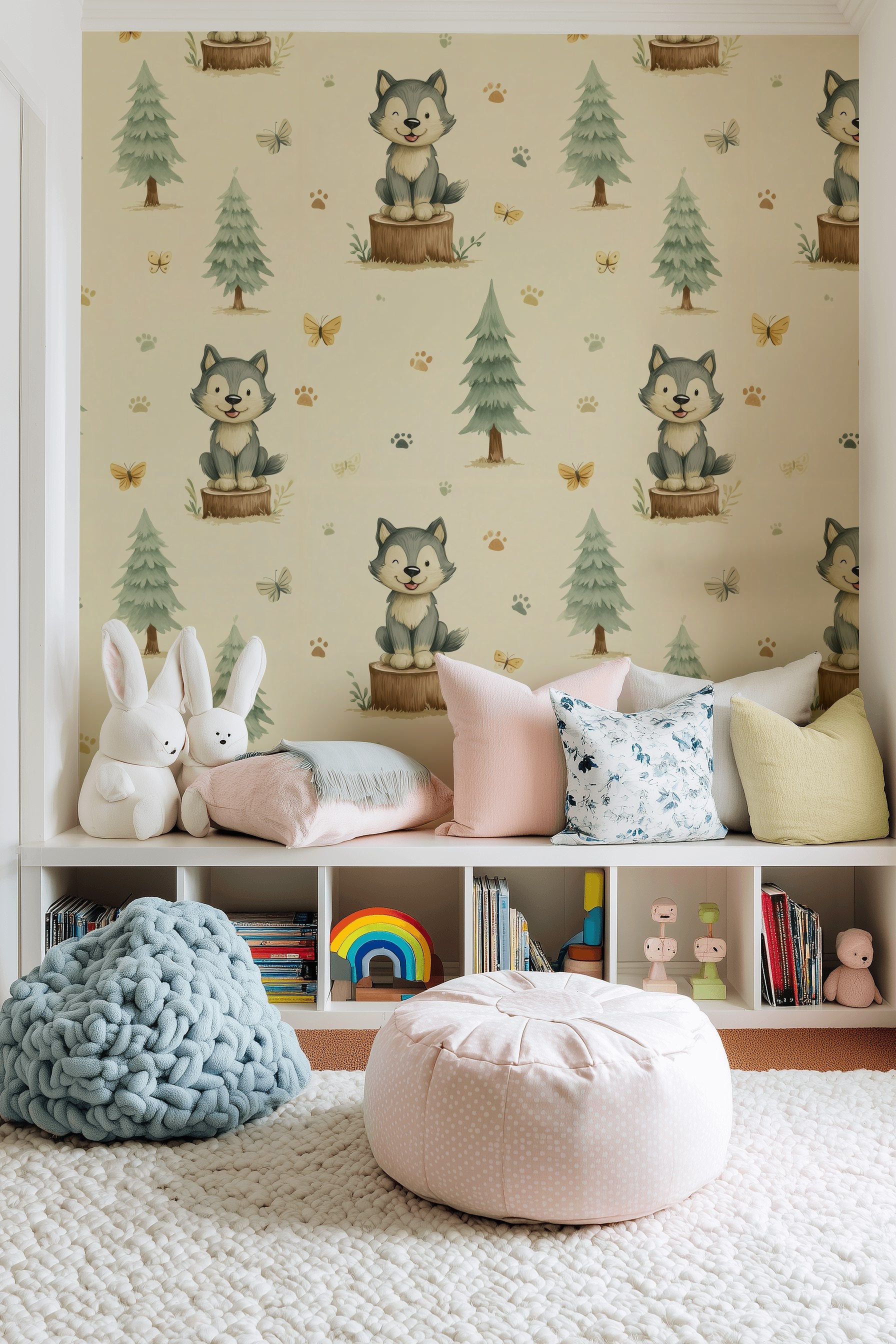 Whimsical Wallpaper Cartoons Nature Removable Wall Decor