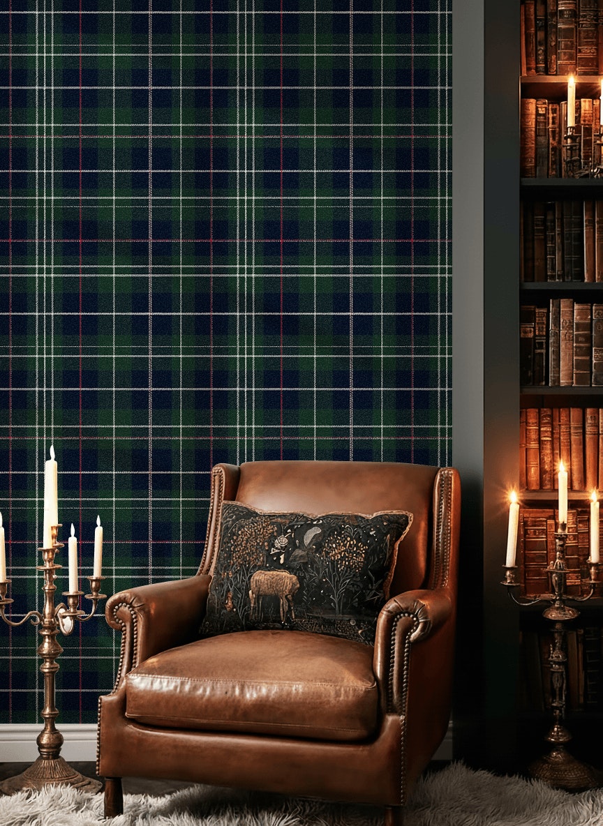 Plaid Wallpaper Traditional Removable Pattern Wall Decor