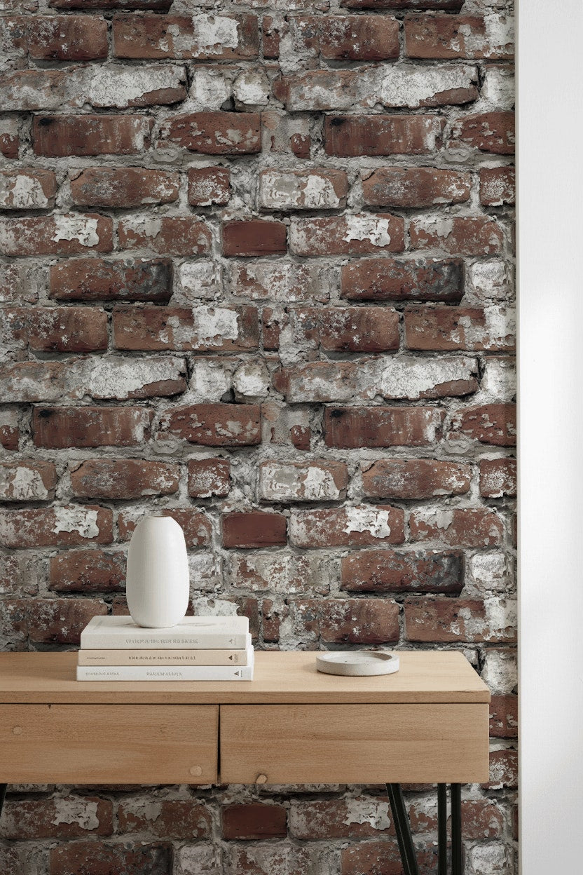 Brick Wall Wallpaper Rustic Removable Industrial Wall Double Roll