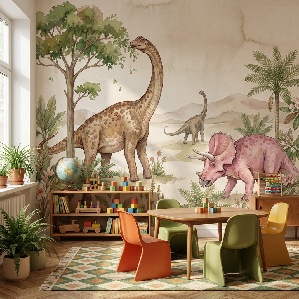 Dinosaurs Wallpaper Prehistoric Nature Removable Wall Decor