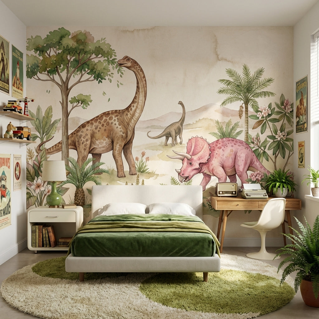 Dinosaurs Wallpaper Prehistoric Nature Removable Wall Decor