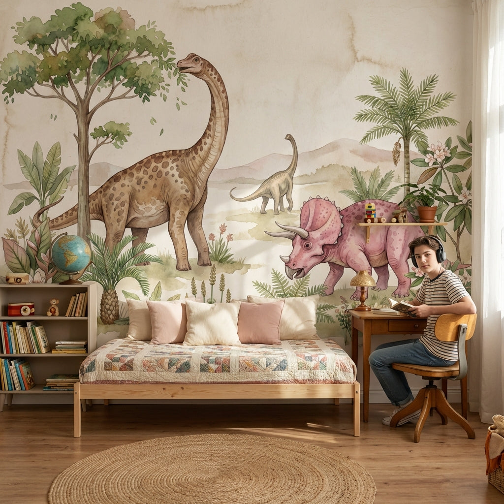 Dinosaurs Wallpaper Prehistoric Nature Removable Wall Decor