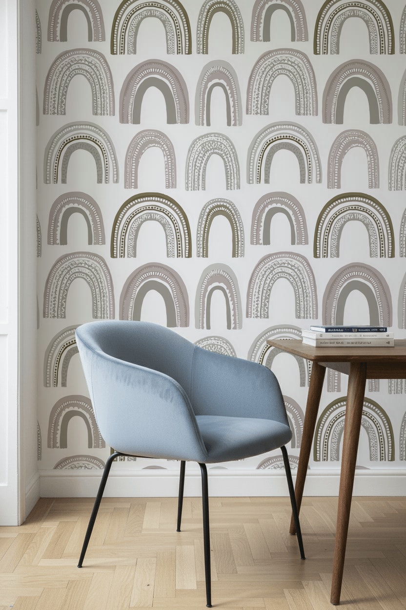 Geometric Wallpaper Arches Removable Abstract Wall Decor