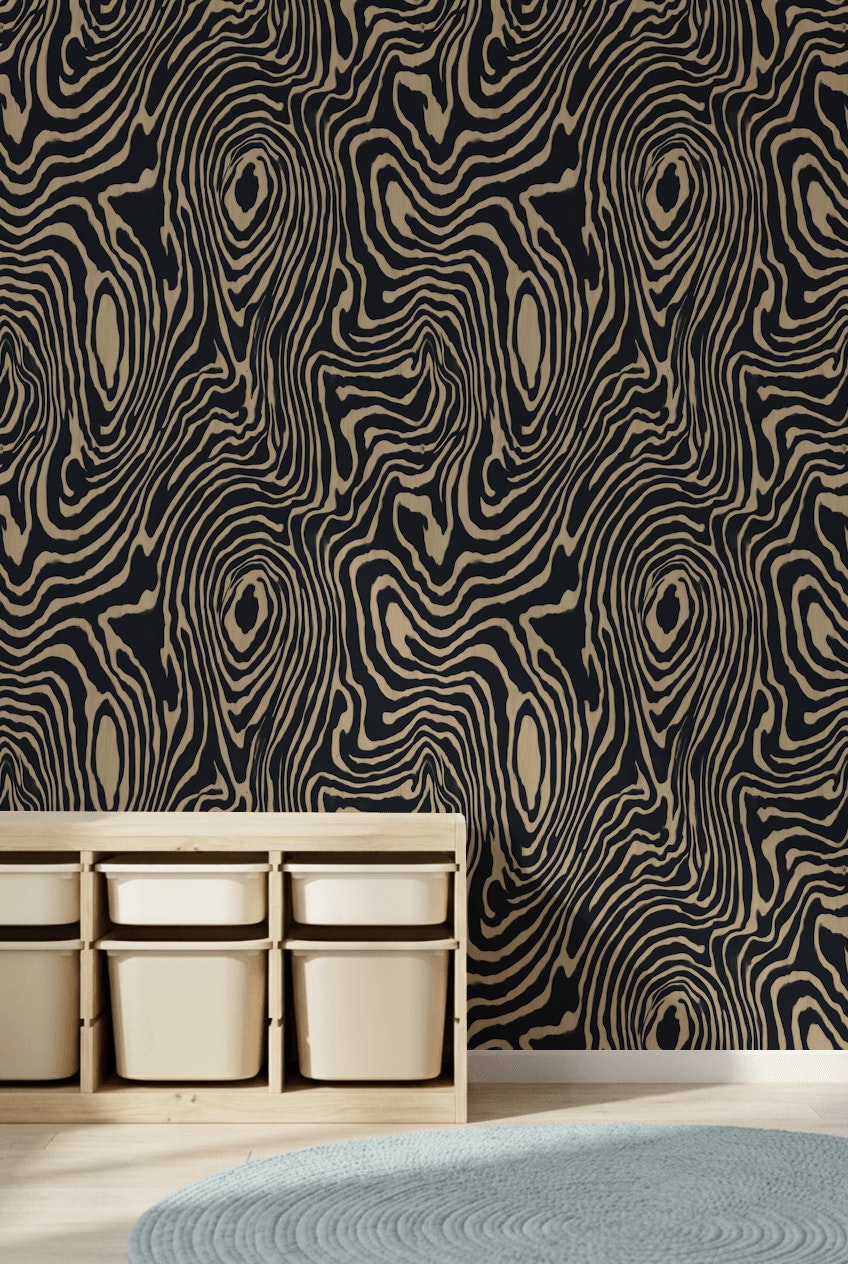 Abstract Pattern Wallpaper Organic Beige Wall Decor