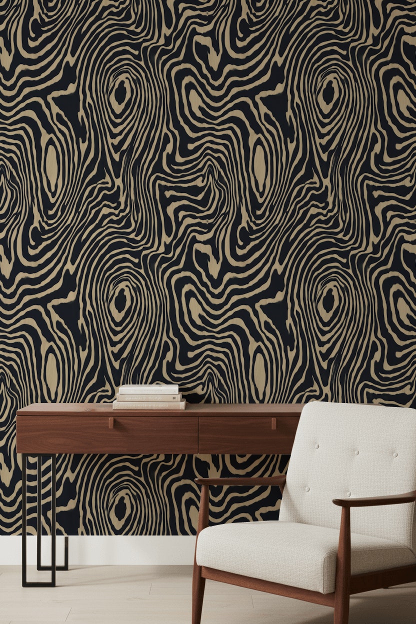 Abstract Pattern Wallpaper Organic Beige Wall Decor