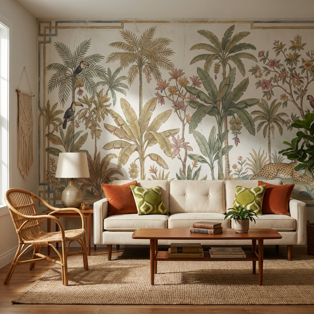 Tropical Wallpaper Vintage Exotic Wall Mural