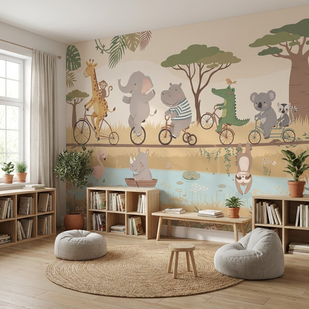 Animals Wallpaper Nature Cartoon Wall Mural
