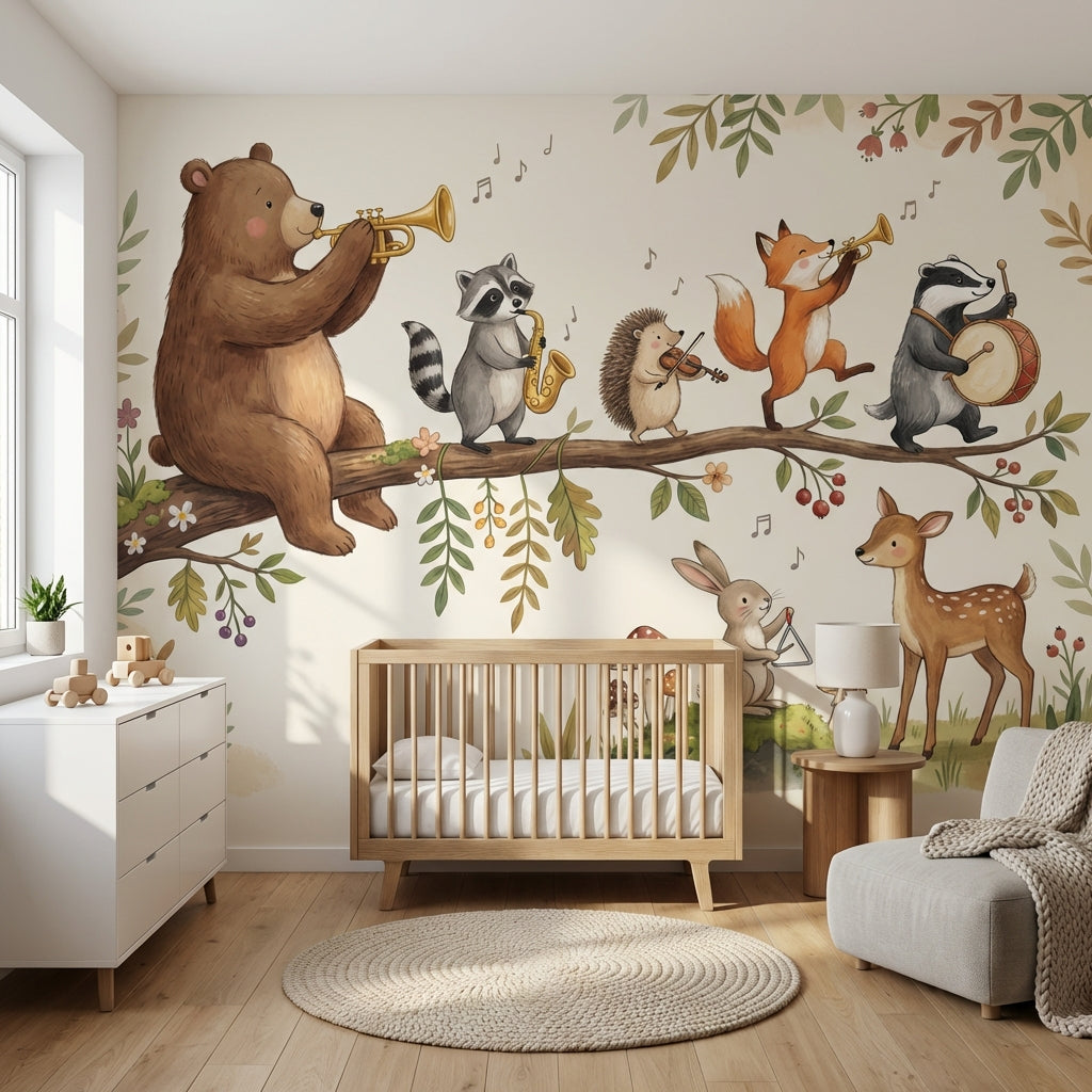Whimsical Animals Wallpaper Forest Nature Wall Mural